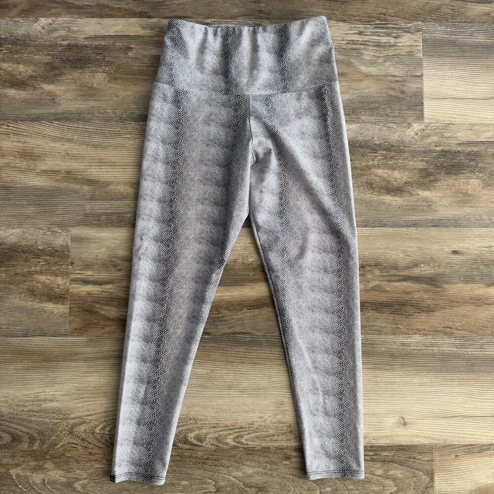 Onzie Flow Snakeskin High-Rise Leggings Women’s S/M Gray Yoga Activewear